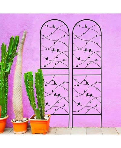 Streamdale Furniture 2 Pack 71" Metal Garden Trellis - Climbing Plant Support