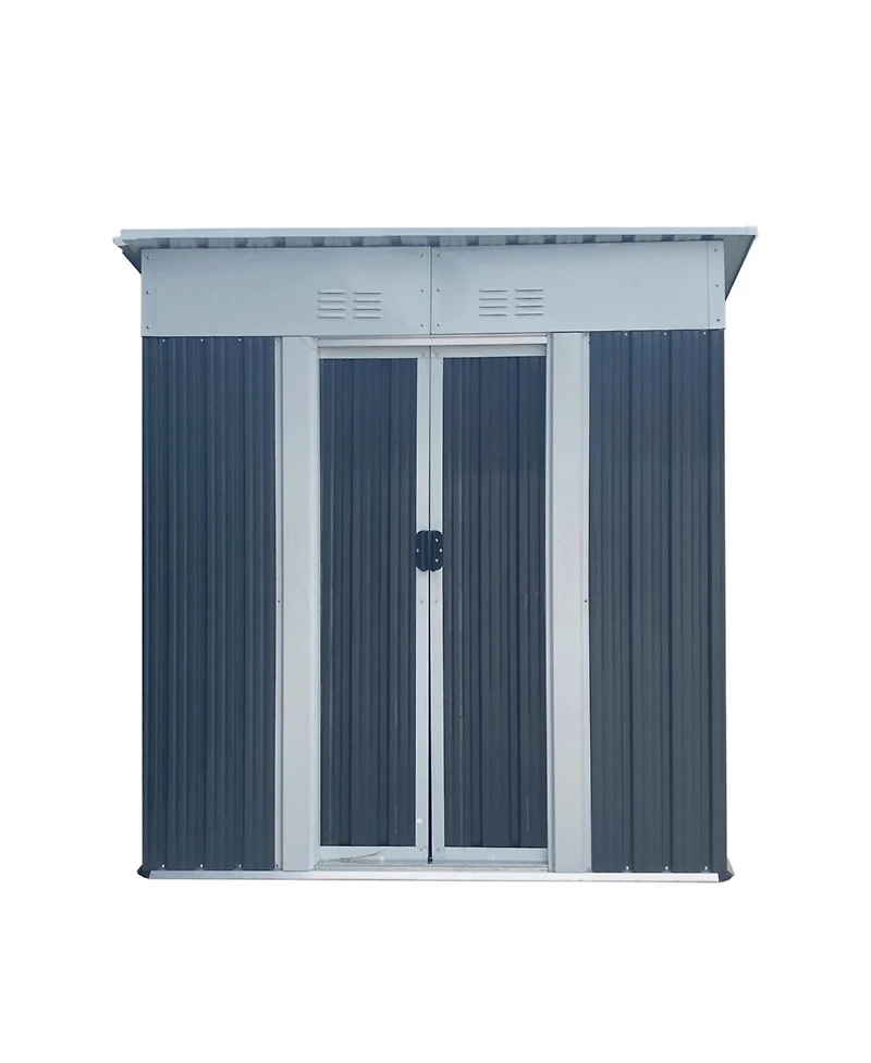 Streamdale Furniture5FTx3FT Grey Garden Shed - Aluminum Frame, Sliding Door