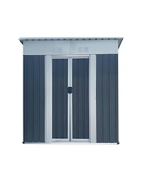 Streamdale Furniture5FTx3FT Grey Garden Shed - Aluminum Frame, Sliding Door