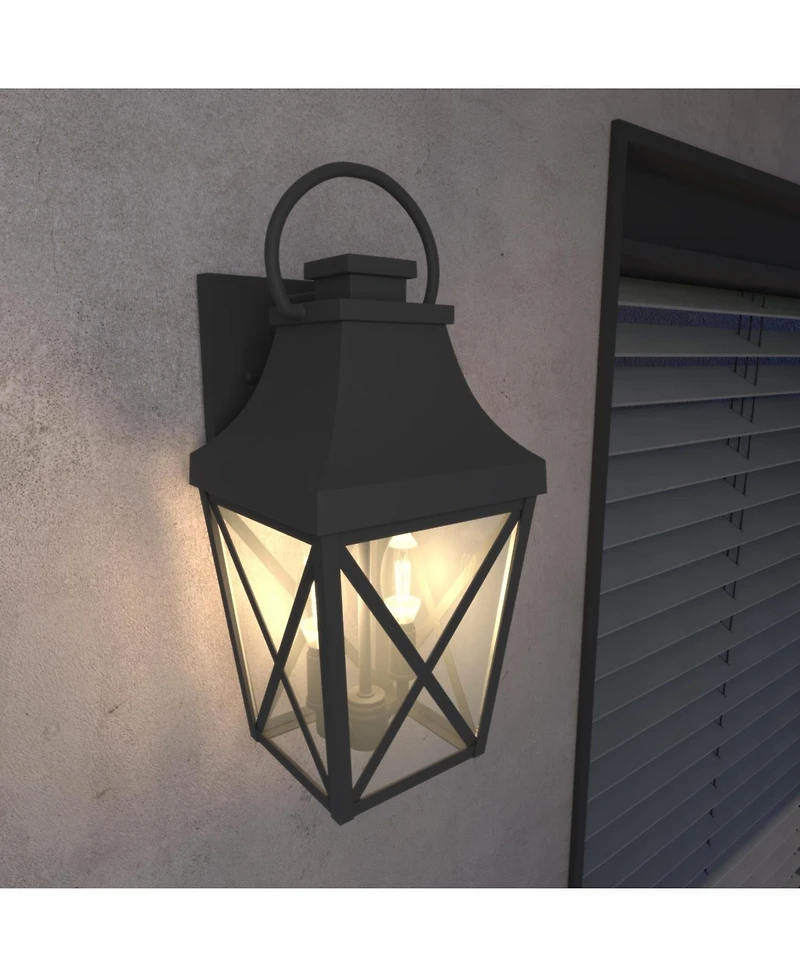 Streamdale Waterproof Matte Black Wall Sconce with Clear Glass Shade for Outdoor Use (1)