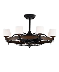 Streamdale 33-Inch Black Ceiling Fan with Remote Control, 6 Speeds, Abs Blades, for Indoor Use