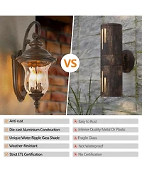 Streamdale Vintage Outdoor Wall Lantern, Waterproof Sconce with Clear Glass Shade
