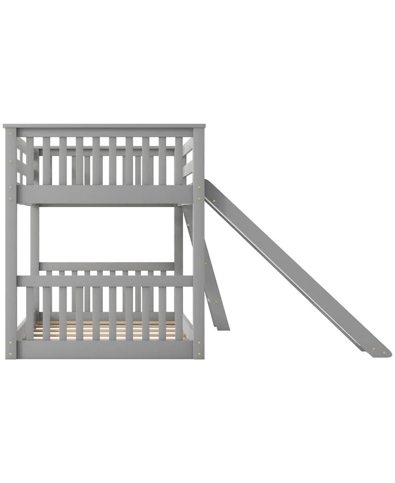 Streamdale Furniture Twin over Twin Bunk Bed with Slide & Ladder