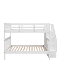 Streamdale Furniture Stairway Full-Over-Full Bunk Bed w/ Storage