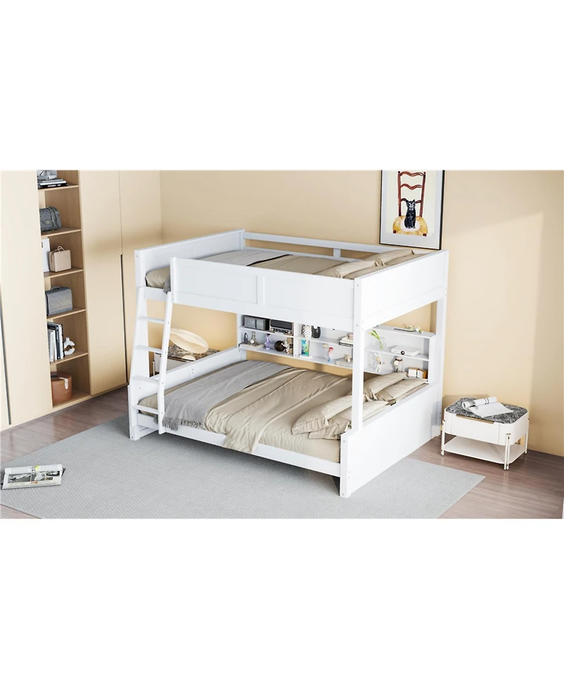 Streamdale Furniture Full Xl/Queen Bunk Bed Storage & Usb