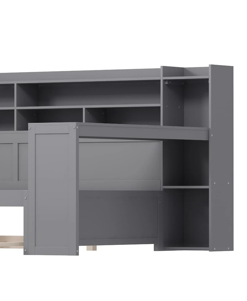 Streamdale Furniture Twin Daybed with Trundle Desk & Shelves