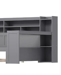 Streamdale Furniture Twin Daybed with Trundle Desk & Shelves