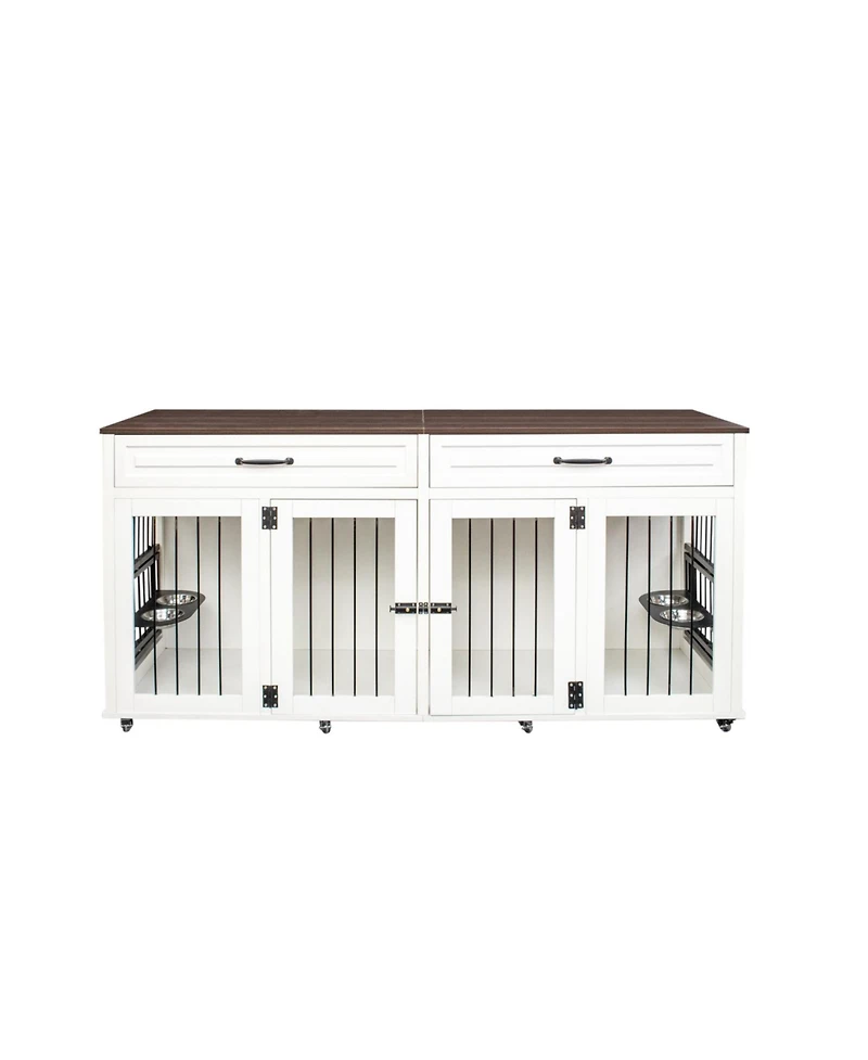 Streamdale Furniture Furniture Style Dog Cage with Double Door