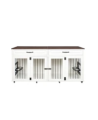 Streamdale Furniture Furniture Style Dog Cage with Double Door