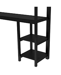 Streamdale Furniture Queen Over Twin Xl Bunk Bed with Desk Led & Usb Black