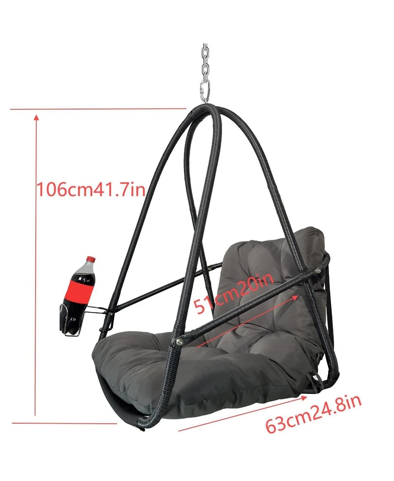 Streamdale Furniture Wicker Egg Chair with Stand & Cushion