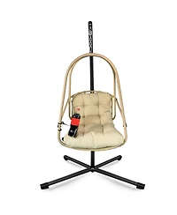 Streamdale Furniture Wicker Egg Chair with Stand & Cushion