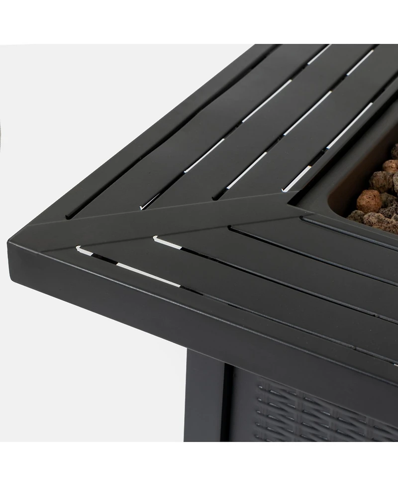 Streamdale Furniture 28-inch Iron Square Propane Fire Pit Table