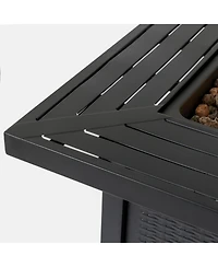 Streamdale Furniture 28-inch Iron Square Propane Fire Pit Table