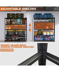 Streamdale Furniture 59" Wide Black Metal Shelves w/ Dividers