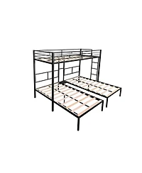 Streamdale Furniture Triple Bunk Bed - Sturdy Metal Frame Wooden Slats