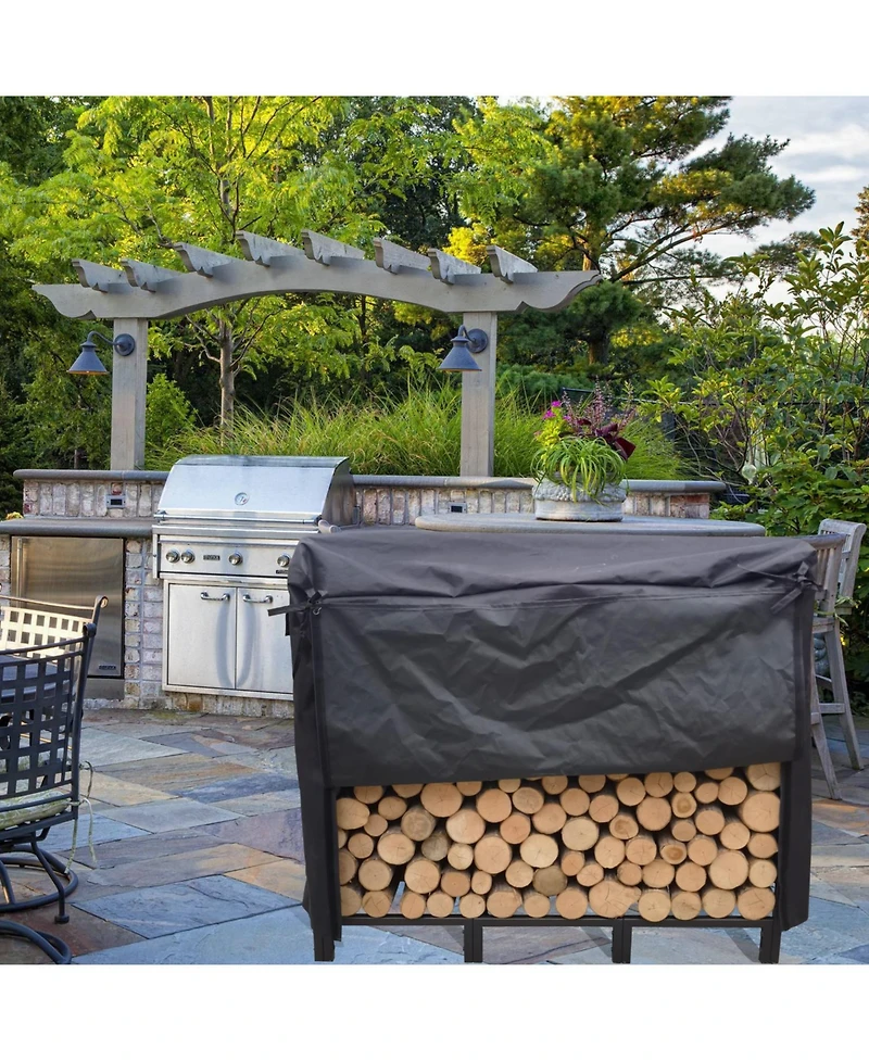 Streamdale Furniture 4.1ft Heavy Duty Firewood Rack - Matte Black