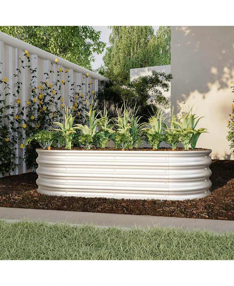 Streamdale Furniture 4x2x1ft Galvanized Raised Garden Bed Kit