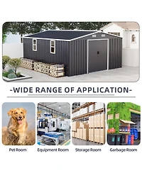 Streamdale Furniture Campcraft 10x12ft Steel Storage Shed w/ Windows - 2 Colors