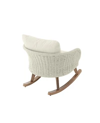 Streamdale Beige Wicker Rocking Chair with Cushions - Indoor/Outdoor
