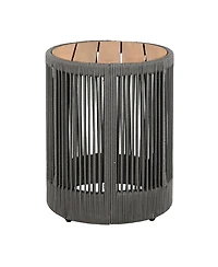 Streamdale Rattan Rope & Acacia Wood Side Table - Weather Resistant