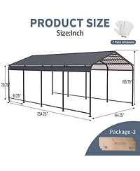 Streamdale Furniture 12x21 Ft Heavy Duty Galvanized Steel Carport