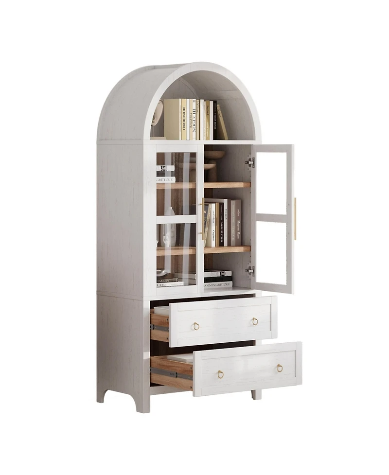 Streamdale Furniture 71" Arched Kitchen Pantry Cabinet - White