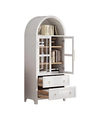 Streamdale Furniture 71" Arched Kitchen Pantry Cabinet - White