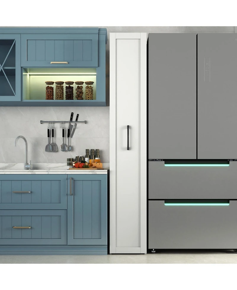 Streamdale Furniture Slim Rolling Storage Cart with Spice Rack