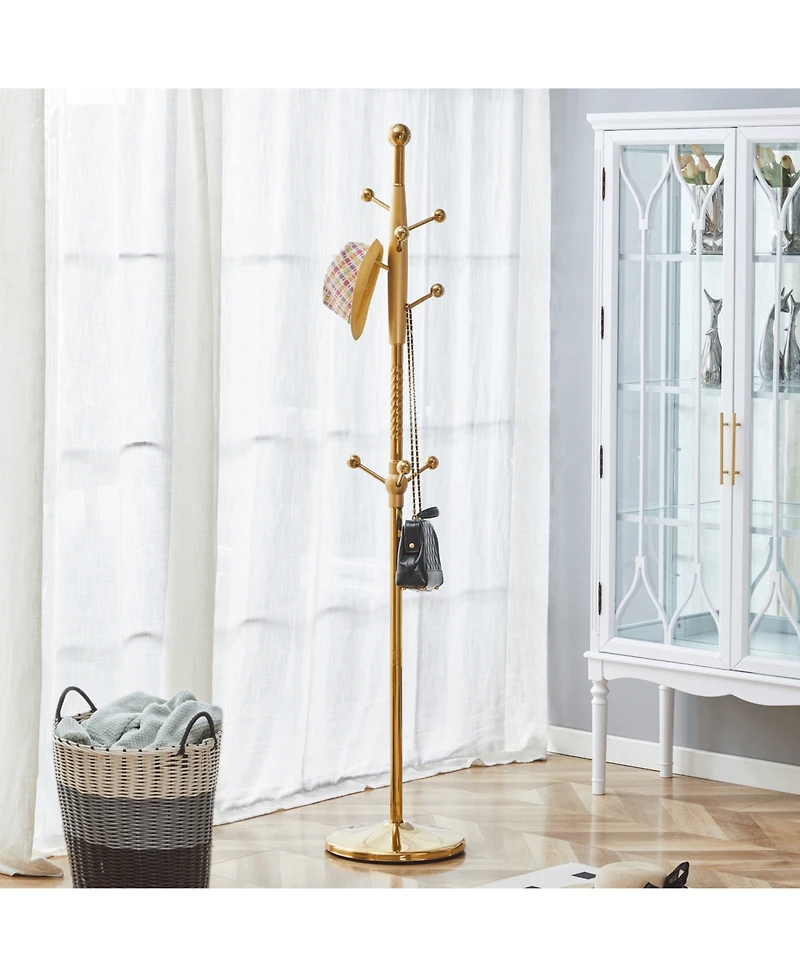 Streamdale Stainless Steel Coat Rack - Wood Bracket, 72" Raised Design (Silver Opt.)
