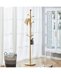 Streamdale Stainless Steel Coat Rack - Wood Bracket, 72" Raised Design (Silver Opt.)