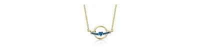 GiGiGirl 14K Gold Plated with Intertwined Rings & Colored Enamel Heart Necklace