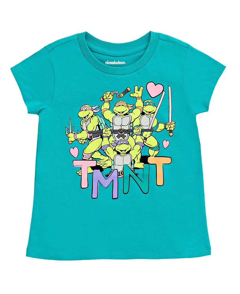Teenage Mutant Ninja Turtles Toddler Girls Leonardo Michelangelo Raphael 2 Pack T-Shirts