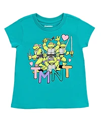 Teenage Mutant Ninja Turtles Toddler Girls Leonardo Michelangelo Raphael 2 Pack T-Shirts