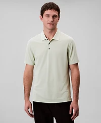 Calvin Klein Men's Short Sleeve Stretch Jacquard Polo Shirt