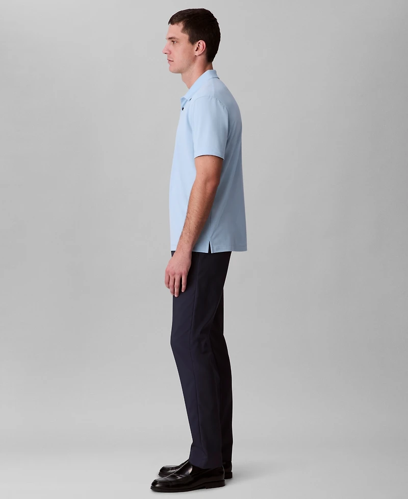 Calvin Klein Men's Short Sleeve Stretch Jacquard Polo Shirt