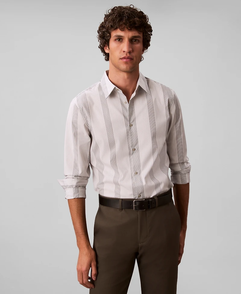 Calvin Klein Men's Stripe Slim Fit Shirt