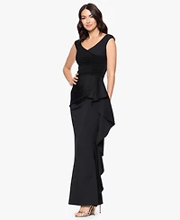 Betsy & Adam Petite Sleeveless Ruffle Detail Dress