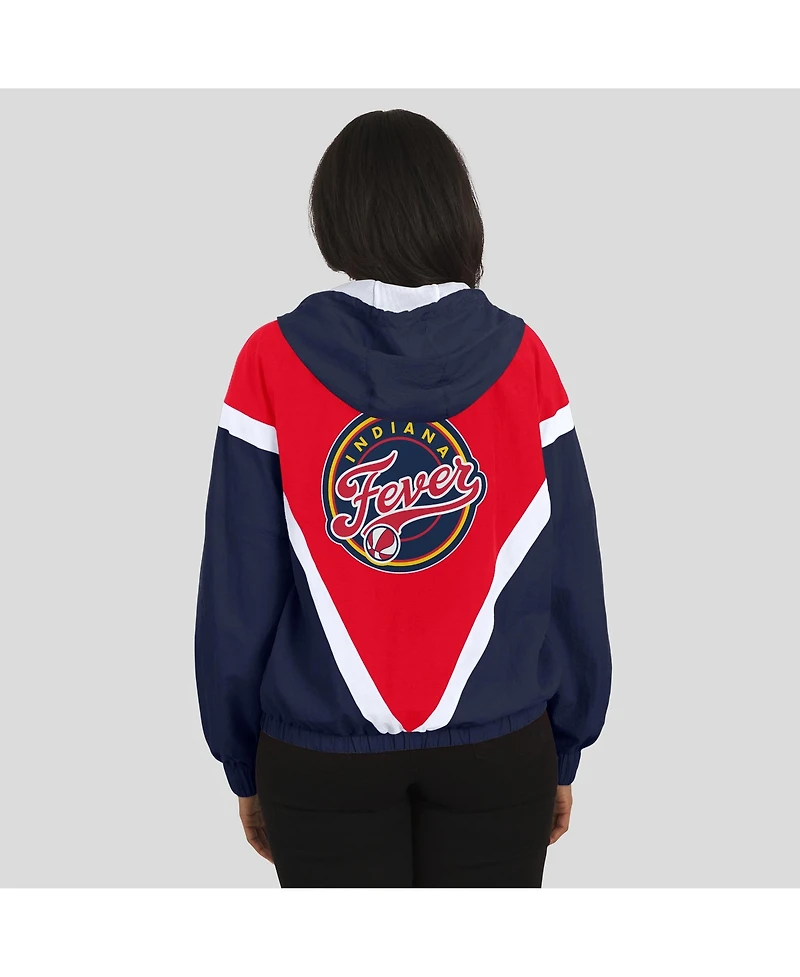 Wear by Erin Andrews Women's Blue/Red Indiana Fever Color Block Full-Zip Windbreaker Jacket