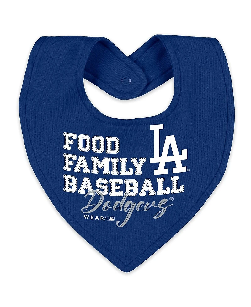 Wear by Erin Andrews Baby Boys and Girls Heather Gray Los Angeles Dodgers Sleep Play Full-Zip Sleeper Bib Set