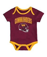 Outerstuff Infant 3-Piece Washington Commanders All Day Play Bodysuit Set