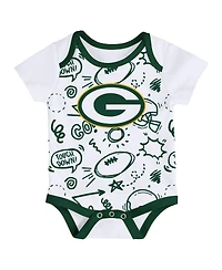 Outerstuff Infant 3-Piece Green Bay Packers All Day Play Bodysuit Set