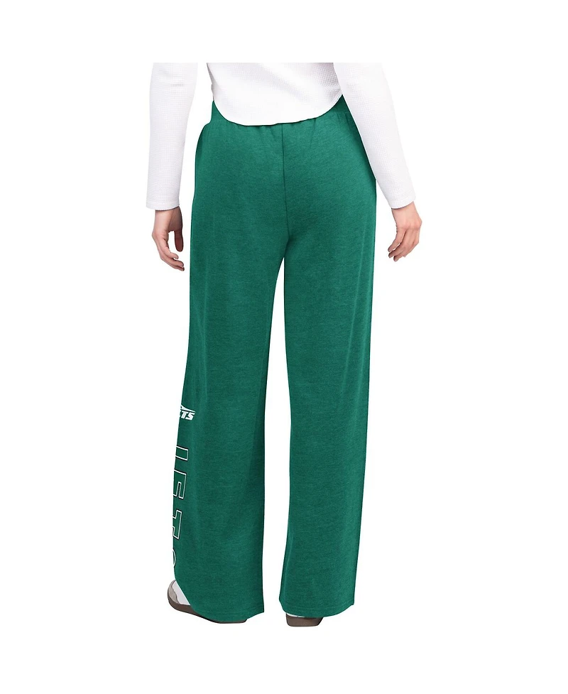 G-iii 4Her by Carl Banks Women's Green New York Jets Field Wide Leg Sweatpants