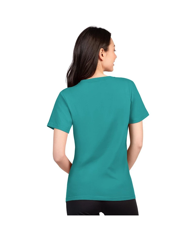 G-iii 4Her by Carl Banks Women's Aqua Miami Dolphins Super-Slim Lightweight Winning Crew T-Shirt