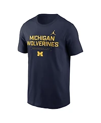 Jordan Men's Navy Michigan Wolverines 2025 Courtside Basketball Performance T-Shirt