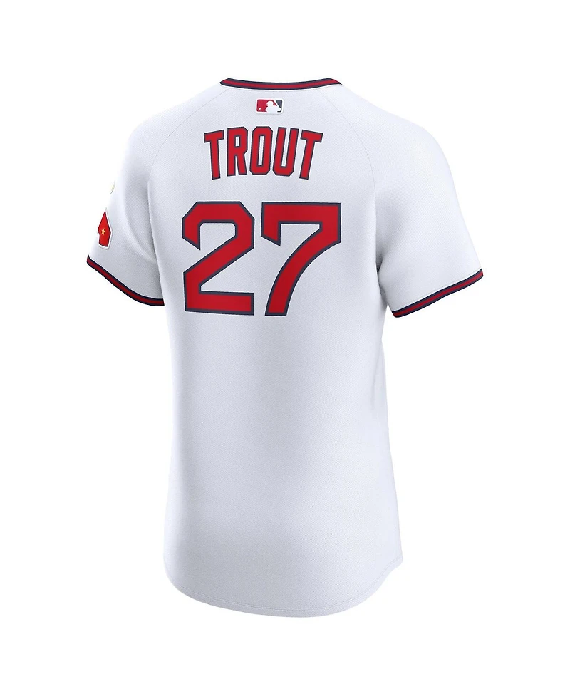 Nike Men's Mike Trout White Los Angeles Angels Alternate 2 Elite Jersey