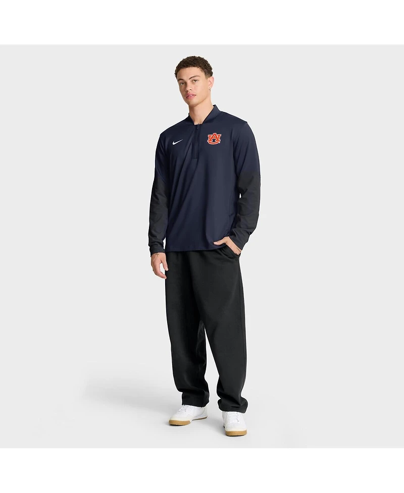 Nike Men's Navy Auburn Tigers One Goal Dri-fit Half-Zip Pullover Sweatshirt