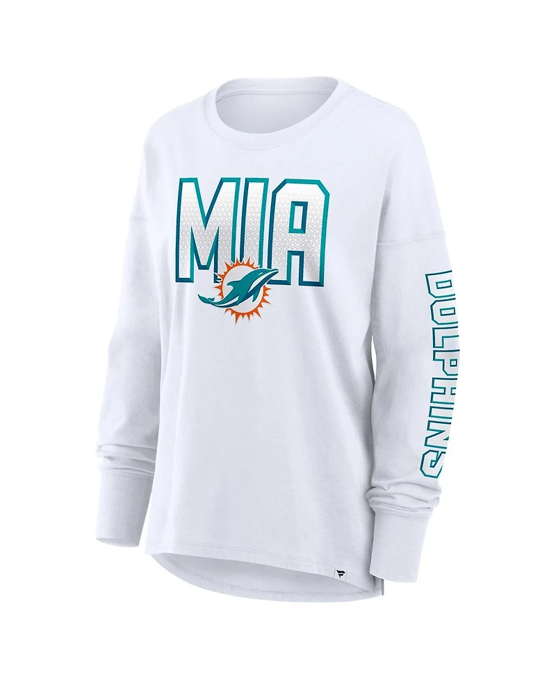 Fanatics Women's White Miami Dolphins Hometown Legacy Long Sleeve T-Shirt