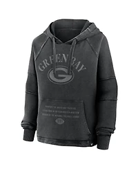Fanatics Women's Black Green Bay Packers Oversized Raglan Gridiron Hoodie