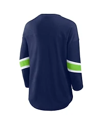 Fanatics Women's College Navy Seattle Seahawks Redzone 3/4-Sleeve T-Shirt